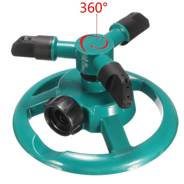 Automatische tuinsproeier 360 graden, cirkelsproeier, groen, waterbesparend, verstelbare sproeikoppen, ideaal voor gazon en tuinirrigatie.