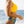 Vrouw in gele bikini top en blauwe hoge taille bikini met tropisch patroon op strand, zomermode, strandkleding, zon, zee, vakantie.