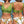 Groene bikini met bloemenprint, dames badmode, strandkleding, tweedelig set, zomeroutfit, modieuze zwemkleding, trendy design.