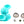 Turquoise kattenspeeltje met zuignap, draaiende schijven en massageborstels, inclusief bel en kattenkruidballen. Interactief speelgoed voor katten.
