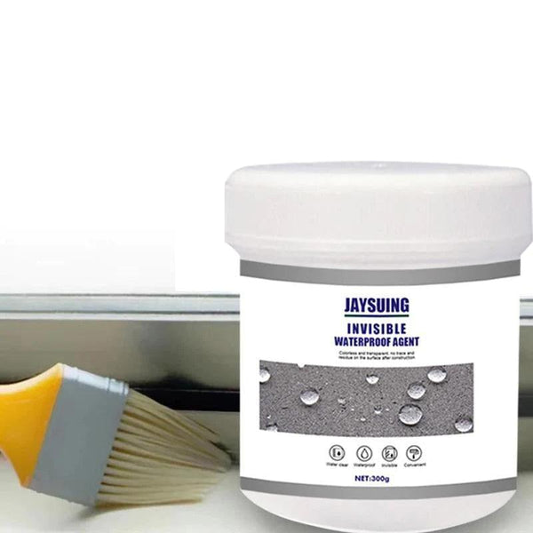 Onzichtbare waterdichtingsmiddel pot 300g met kwast, ideaal voor badkamer- en keukenafdichting. Beschermt tegen vocht en lekkage.