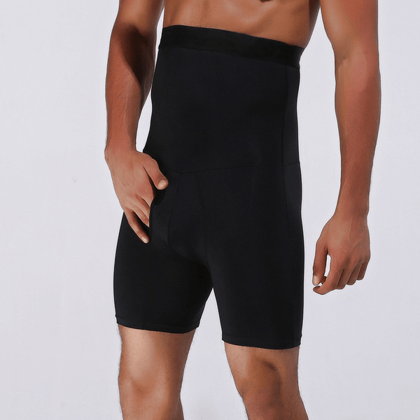 Heren corrigerend ondergoed, hoge taille, zwart, naadloos ontwerp, buikcontrole, comfortabele pasvorm, perfect voor dagelijks gebruik en sport.