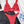 Rode bikini set met triangel top en hoge taille slip, liggend op zwart-witte achtergrond. Perfect voor strandmode en zomerse stijl.