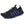 Zwarte en blauwe waterschoen met antislip zool, ademend mesh bovenwerk en elastische vetersluiting. Ideaal voor outdoor activiteiten en watersport.