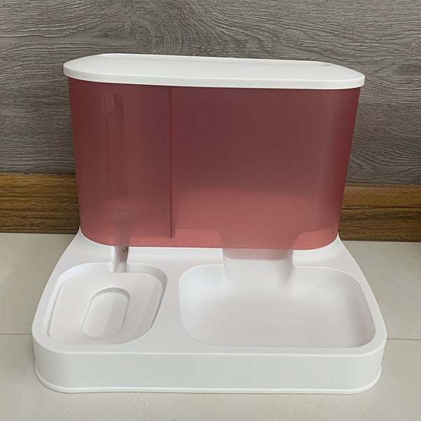 Rode automatische zeepdispenser met wit basisstation, ideaal voor badkamer of keuken. Modern ontwerp, hygiënisch en gebruiksvriendelijk.