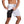 Man in sportshorts met telefoonvakje, wit en zwart design, fitnesskleding, functionele sportbroek, ideaal voor hardlopen en training.