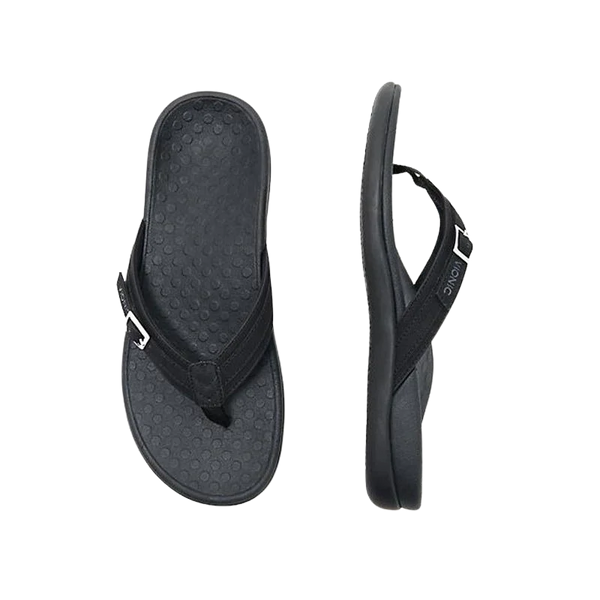 Zwarte leren teenslippers voor heren, comfortabele zool, casual zomerstijl, perfect voor strand en dagelijks gebruik. Hoogwaardige kwaliteit.