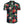 Heren Hawaii overhemd met korte mouwen, tropische bloemenprint in rood, roze en groen op een zwarte achtergrond. Perfect voor zomerse casual outfits.
