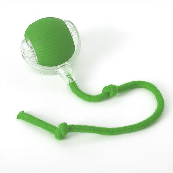 Groene hondenspeelbal met touw, duurzaam rubber, interactief speelgoed voor huisdieren, ideaal voor kauwen en spelen, huisdieraccessoires.