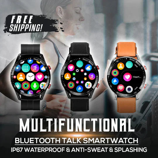 Multifunctionele Bluetooth smartwatch met IP67 waterdichtheid, anti-zweet en spatbestendig. Inclusief gratis verzending. Ideaal voor sport en fitness.