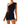Zwarte asymmetrische jurk met één schouder, uitgesneden details en strakke pasvorm. Perfect voor avondkleding en modieuze evenementen.
