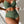 Groene hoge taille bikini voor dames, met gewatteerde push-up top en ruches. Perfecte badkleding voor zomer 2024. Effen en stijlvol ontwerp.