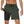 Groene sportshorts voor heren met zwarte compressielaag, verstelbare tailleband en zakken. Ideaal voor fitness en hardlopen.