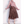 Vrouw in elegante outfit met roze bloemenblouse en bruine tule rok, modieuze kleding, stijlvolle damesmode, trendy look, hoge hakken.