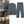 Gestreepte herenpyjama set, blauw met rode accenten, knoopsluiting, lange mouwen en broek, comfortabele nachtkleding, moderne stijl.