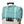 Turquoise geruite reistas op witte rolkoffer, lichtgewicht en duurzaam, ideaal voor reizen. Handbagage met ritsvak en verstelbare schouderriem.