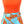 Oranje haltertop met blauwe korte broek, bloemenprint en riem. Trendy zomermode voor dames, perfect voor strand en casual uitjes.