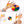 Hand met kleurrijke vingerverf en stempelkussen, regenboogkleuren, creatieve kunstactiviteiten, kindvriendelijk, wasbaar, veilig voor kinderen.