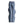 Blauwe damesjeans met golvende pijpen, hoge taille en opvallende stiksels. Trendy mode, unieke denimstijl, comfortabele pasvorm.