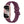 Paarse smartwatch met goudkleurige behuizing, stappenteller en digitaal display. Ideaal voor fitness en gezondheidstracking. Modern design.