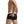 Man in zwarte zwembroek met witte tailleband, zijaanzicht. Comfortabele heren zwemkleding, sportief design, geschikt voor strand en zwembad.