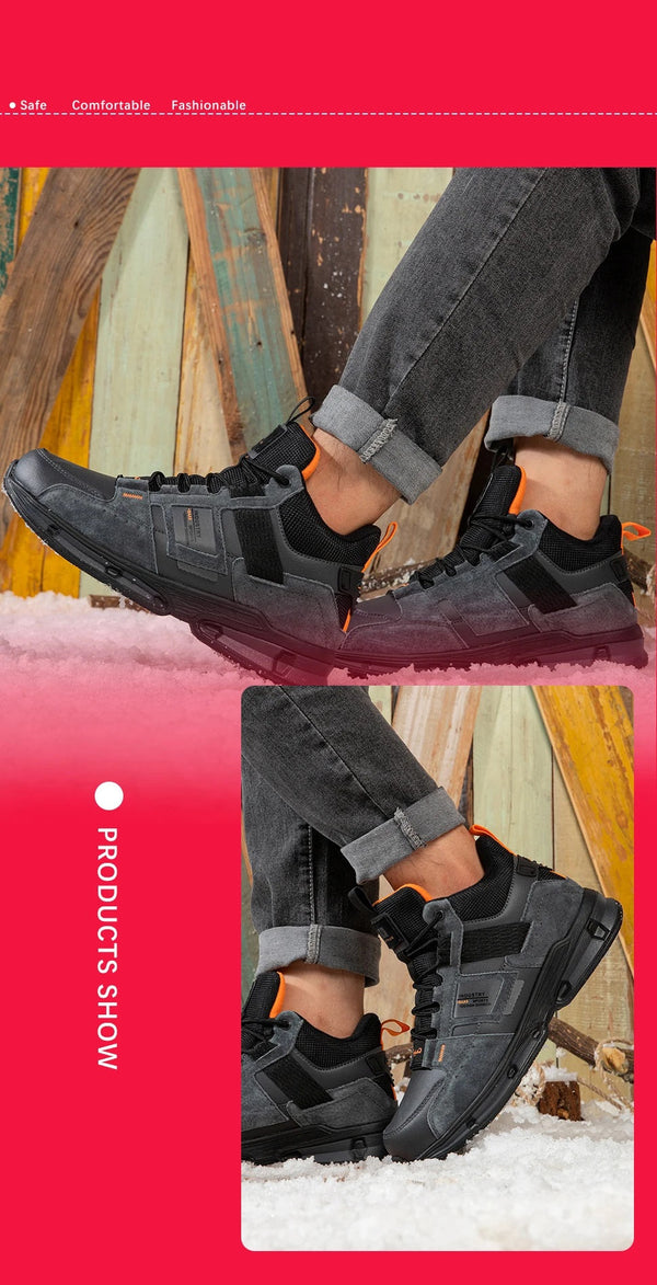 Zwarte herensneakers met oranje accenten, gedragen met opgerolde jeans. Comfortabele, modieuze schoenen voor dagelijks gebruik. Outdoor casual stijl.
