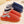 Vier paar comfortabele, warme pantoffels in blauw en oranje, perfect voor thuisgebruik. Ideaal voor koude dagen, met zachte voering en antislipzool.