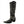 Zwarte leren cowboylaars met zilveren studs, hoge hak en puntige neus. Westernstijl dameslaars, perfect voor modieuze en stoere outfits.