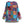 Kleurrijke patchwork blouse met lange mouwen, bohemian stijl, blauw en rood patroon, damesmode, casual en trendy kleding.