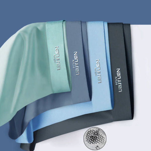 Zijde-ijs boxershorts voor mannen, ademend en comfortabel, ultradun ontwerp met grafeen, in diverse kleuren. Perfect voor dagelijks gebruik.