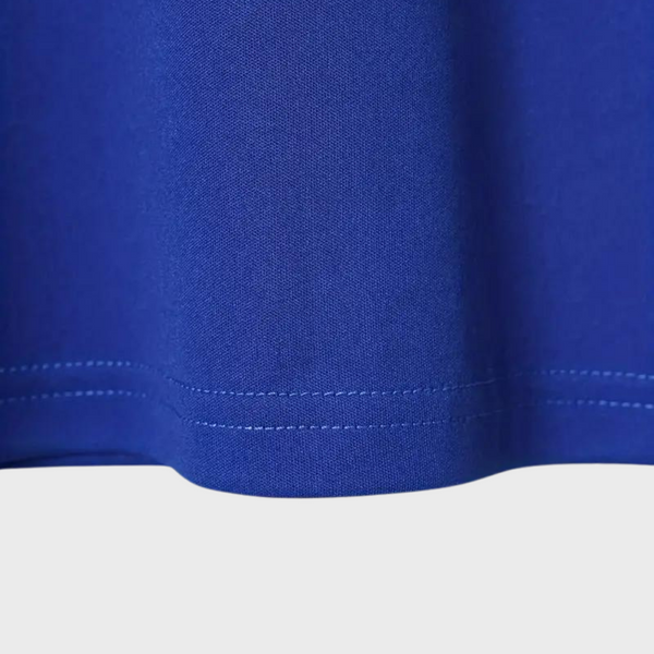 Koningsblauw T-shirt zoom, hoogwaardige katoenen stof, gestikte zoom, casual kleding, mode, uniseks, comfortabele pasvorm.