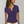 Paarse damesblouse met korte mouwen, knoopsluiting en borstzakken. Modieuze casual stijl, ideaal voor zomeroutfits. Perfect voor dagelijks gebruik.