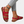 Rode dames sandalen met gespen, gedragen met jeans en enkelarmband. Stijlvolle zomerschoenen, perfect voor casual outfits en warme dagen.