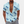 Lichtblauw herenoverhemd met korte mouwen en blauwe palmboomprint, casual zomermode, perfect voor strandvakanties en tropische uitstapjes.