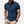 Donkerblauw herenpoloshirt met zwarte kraag en schouders, korte mouwen, gedragen door man. Stijlvol, casual, modieus herenkleding.