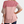 Roze en beige geribbelde damestrui met driekwartmouwen, casual stijl. Perfect voor lente- en herfstmode. Comfortabele en stijlvolle dameskleding.