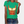 Vrouw draagt groene T-shirt met korsetprint, casual mode, denim short. Trendy dameskleding, zomeroutfit, streetwear stijl.