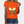 Oranje T-shirt met korsetprint, damesmode, casual stijl, korte mouwen, denim short, trendy outfit, zomerkleding, kleurrijk design.