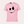 Roze T-shirt met zwart, grijnzend gezicht ontwerp, unisex, casual mode, katoen, perfect voor dagelijks gebruik, trendy kledingstijl.
