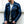 Man in blauwe leren bikerjas, herenmode, stijlvolle motorjas, casual outfit, trendy kleding, herfst-winter stijl, mode-accessoires.