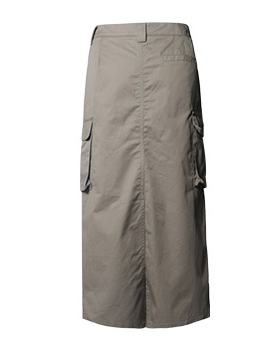 Grijze cargorok dames, lange lengte, met zakken, casual stijl, katoenmix. Ideaal voor dagelijks gebruik en outdoor activiteiten.