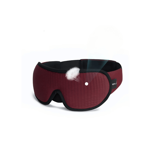 Ergonomisch rood slaapmasker met drukvrij oogontwerp, ideaal voor comfortabele nachtrust. Perfect voor reizen en ontspanning.