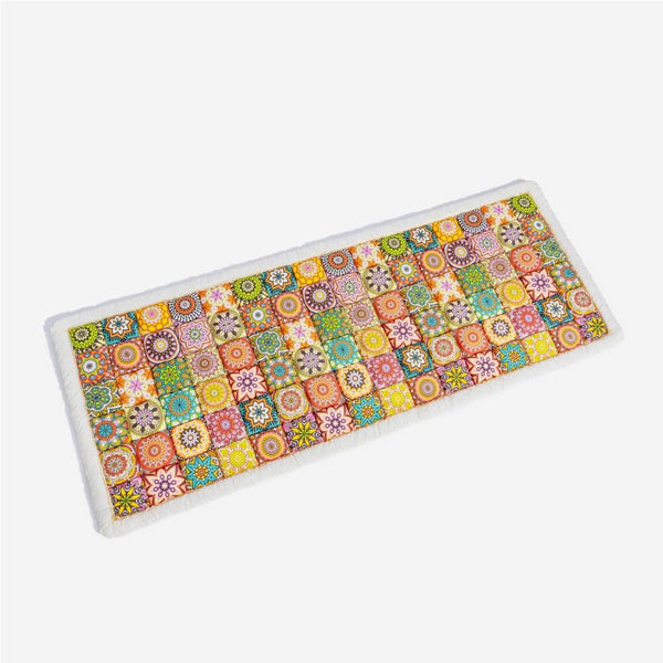 Kleurrijke katoenen bankhoes met mozaïekpatroon, decoratieve beschermhoes voor meubels, ideaal voor woonkamer, bohemian stijl.