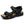 Zwarte leren herensandaal met verstelbare klittenbandsluitingen en comfortabele zool, ideaal voor zomerse wandelingen en casual gebruik.