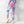 Dames sportlegging in roze en blauwe tie-dye print, gecombineerd met bijpassende top. Perfect voor yoga en fitness. Comfortabele pasvorm.