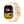 Gouden smartwatch met rechthoekig scherm, gezondheids- en fitnessfuncties, datum- en tijdweergave. Stijlvol ontwerp, siliconen band.