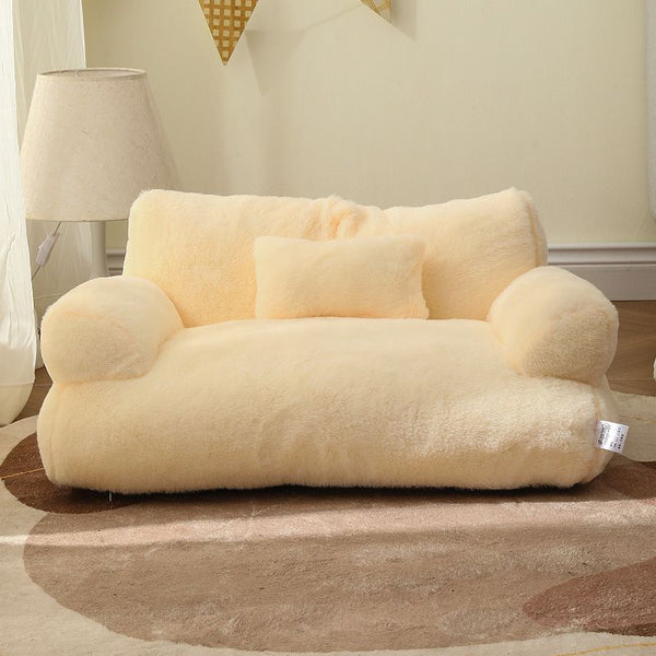 Pluche katten- en hondenbed, zacht en warm, afneembaar en wasbaar, antislip, ideaal voor kleine huisdieren. Comfortabele sofa voor kittens en puppy's.