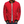 Rode gewatteerde bomberjack voor heren, met zwarte boorden en ritszak op de mouw. Stijlvolle herenkleding, ideaal voor casual outfits.