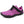 Paarse minimalistische hardloopschoen met zwarte zool en veters, ademend mesh bovenwerk, ideaal voor fitness en trailrunning.