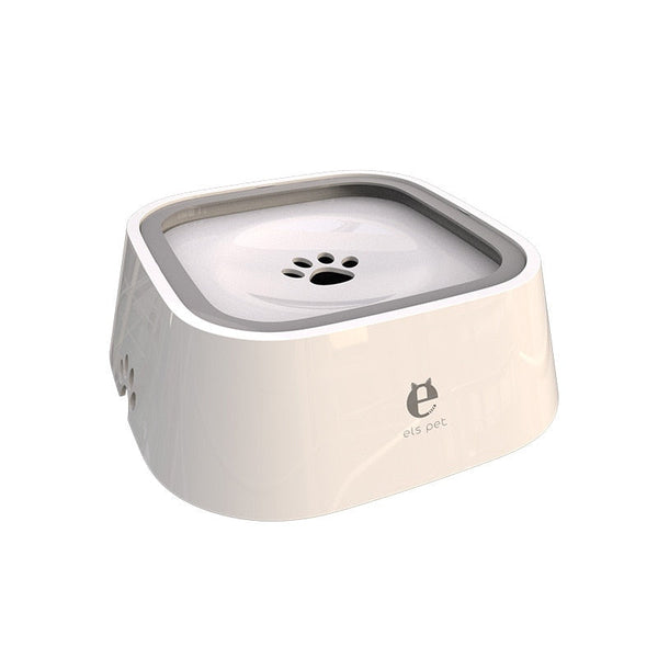 Witte automatische waterfontein voor huisdieren met pootafdrukontwerp, merk Els Pet. Ideaal voor katten en honden, modern en functioneel ontwerp.